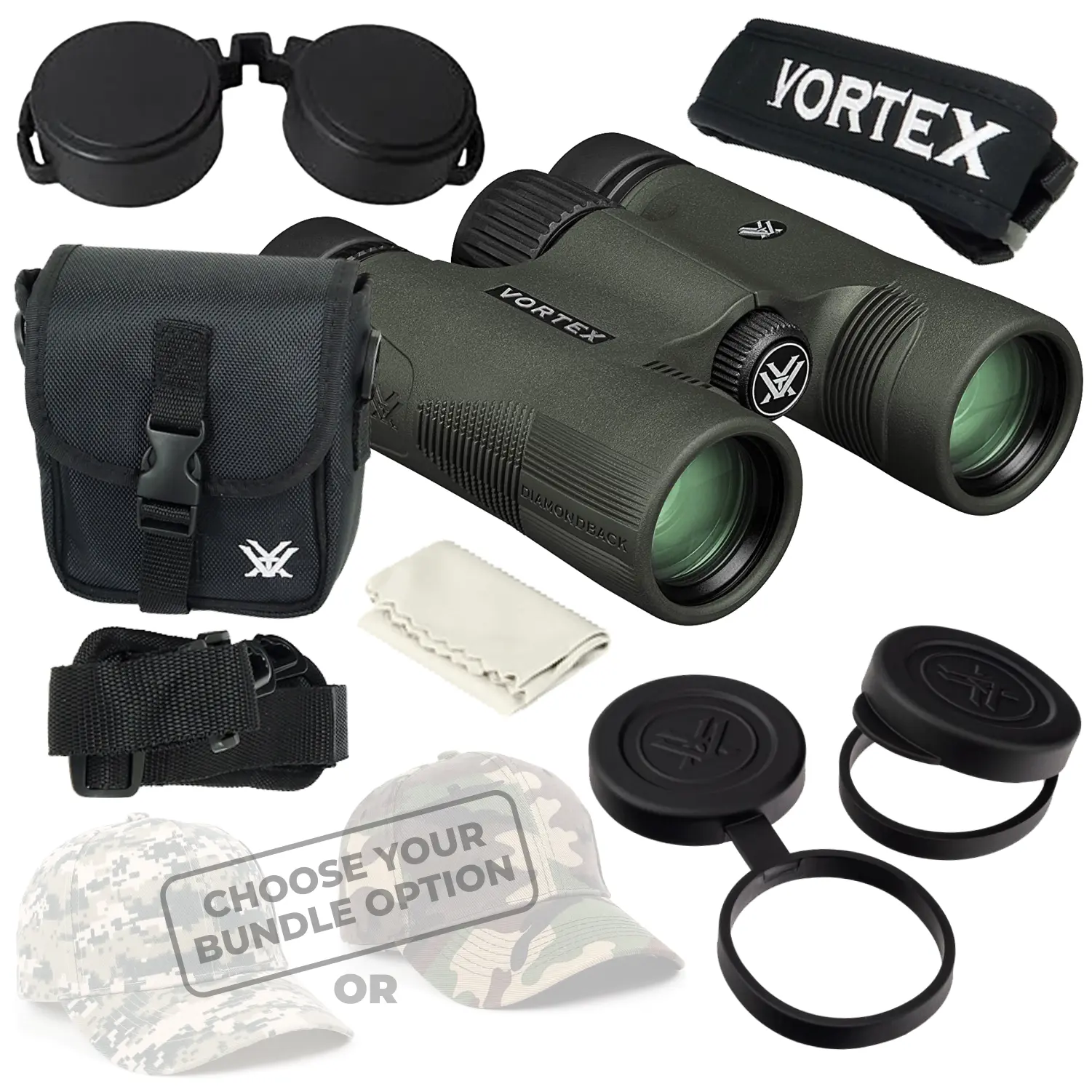 Vortex Optics Diamondback HD 8x28 Binocular (DB-210) - Rugged, Compact, Scratch-Proof, Secure Grip, +Free Camo Digital Hat