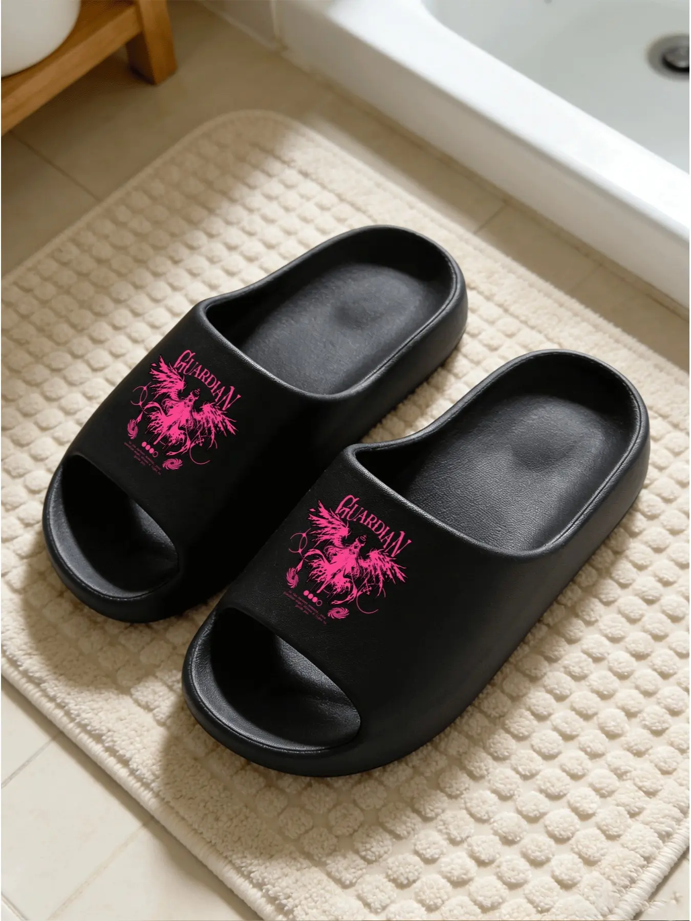 Guardian Phoenix Print Cloud Sandals, Unisex Thick Sole Slip-Resistant Waterproof, Casual Eva Material, All Seasons Comfortable Footwear