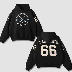 Briar U Hockey Club Hoodie - Di Laurentis 66 Bookish Oversized Sweatwear - Off Campus Series Graphic Pullover - Vintage Black Romance Reader Merch