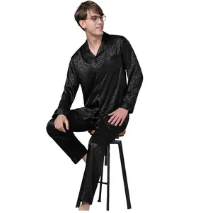 Men's Silk Satin Pajamas Set PJ Lounge Pants Pocket Sleepwear Loungewear Menswear US M L XL 2X 3X