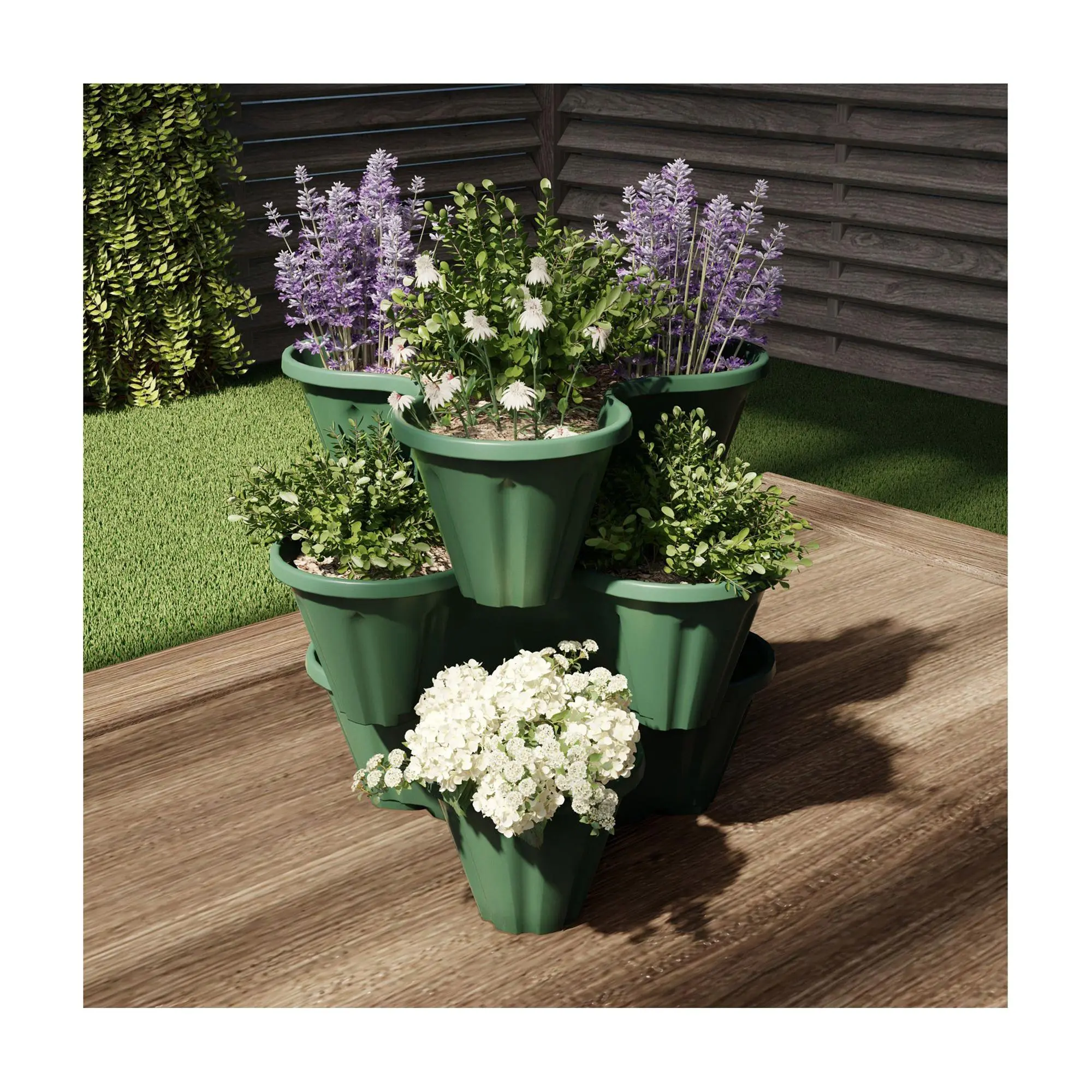 Set of 3 Stacking Planter Tower - Space SavingFlower Pots Set of 3 Stacking Planter Tower - Space SavingFlower Pots