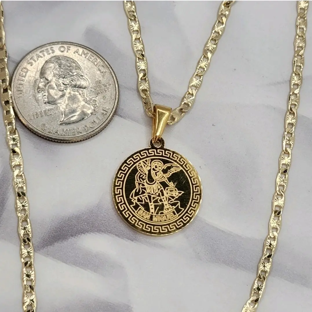 saint Michael's cute chain gold-plated with pray