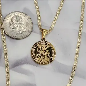 saint Michael's cute chain gold-plated with pray