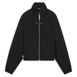 PUMA Womens Infuse Relaxed Woven Jacket Athletic Outerwear Casual - Black