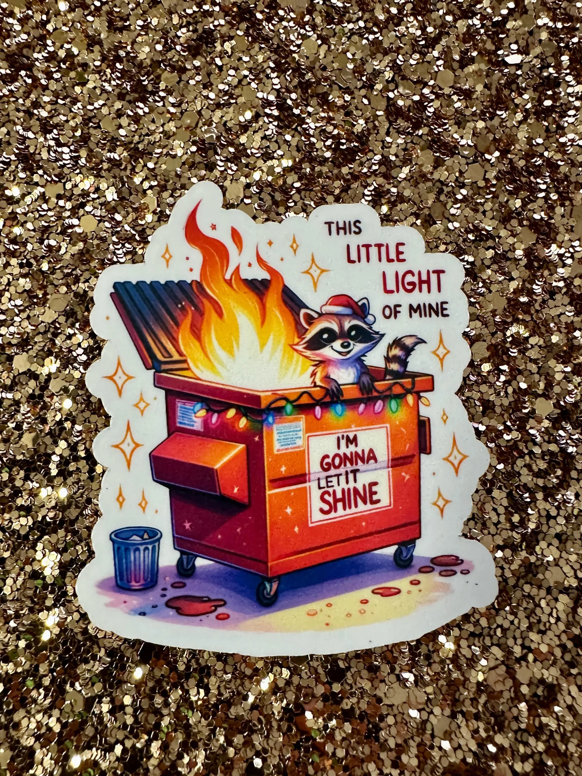Funny Dumpster Fire Sticker: Waterproof Vinyl Decal for Laptops, Water Bottles