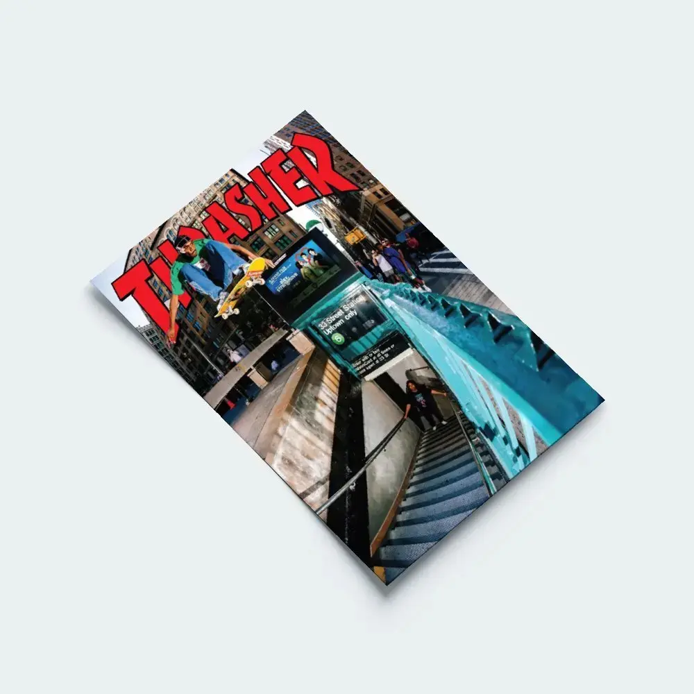 Thrasher Magazine Skater Poster - 90s Street Art Picture Image Print, Artistic Graphic Wall Decor for Skater Enthusiasts, Home Supplies for Living Room, Kitchen No-Redundancy Accent Piece, Creative Design Print, Picture Image Prints