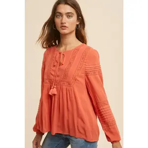 In Loom Lace Peasant Blouse