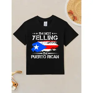 I'm Not Yelling I'm Puerto Rican Pride Puerto Rico Novelty Awesome Graphic Kid T-Shirt Cute Kid T Shirts Streetwear Tops Tees for Kid Boys