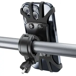 Motorcycle Phone Mount Holder [Anti Shake] Motorcycle Cell Phone Holder, Upgrade Bike Phone Mount,Compatible with iPhone 15/14/ 13 Pro Max, More 4.7-6.7" Phones, Black