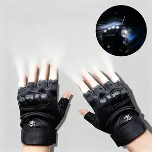 LED Flashlight Gloves,Half Finger Lighted Gloves,Adjustable Wrist Strap,Flashlight Gloves with 8 LED Cool Gadget Finger Lights for for Camping Fishing Repairing,Cycling,Running Camping,Christmas Birthday Gifts for Men and WomenRAIMENTRY