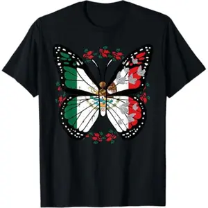 Mexican Independence Day Butterfly Mexico Women Girls Kids T-Shirt