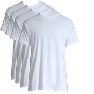 Stafford 4-Pack Men's XXL Crewneck T-Shirts, White, Soft 100% Cotton Undershirts, Stay Tucked, 2XL Crew Necks, Casual Fit, Tshirt Round Neck Top Day