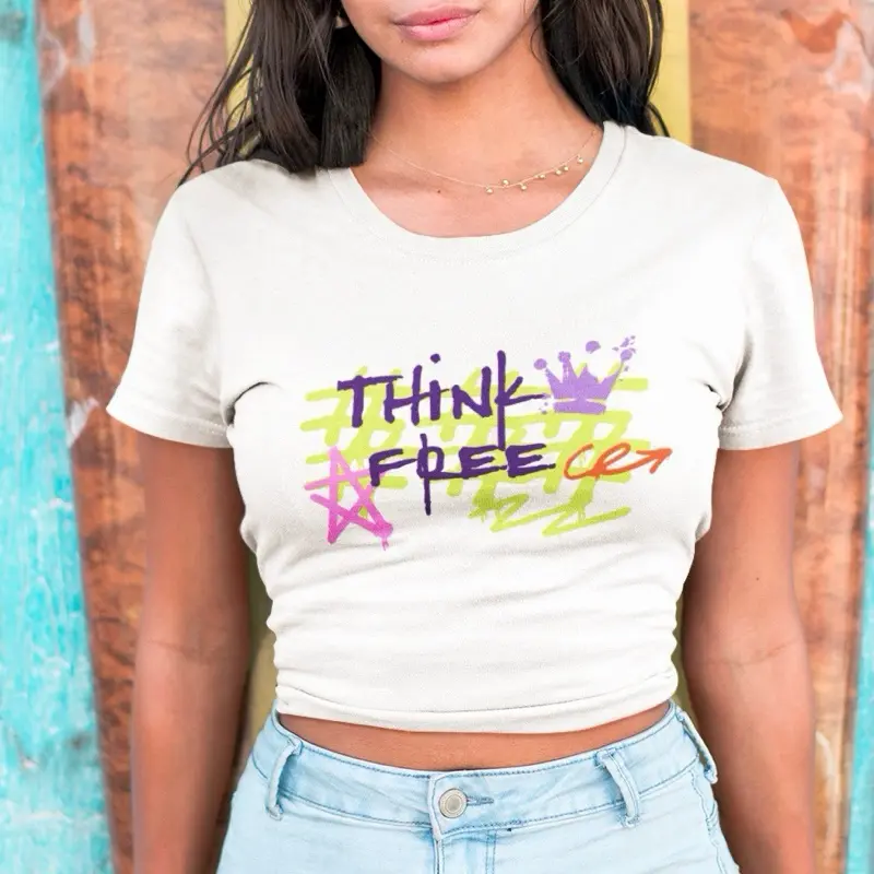 Think petite women’s t shirt Summer Streetwear Top Casual Short Chic