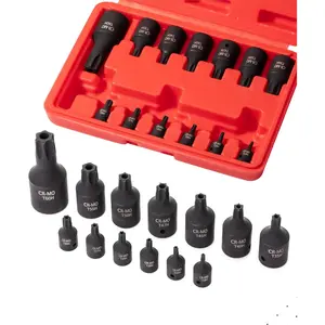 - Torx Bit Socket Set, 13 count, T10-T60, 1/4" 3/8" & 1/2" Drive, Tamper Proof Torx Bit Set,  Bit Socket Set,  Socket Set