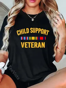 100% Cotton Child Support Veteran Shirts Patriots Veteran Flag T-Shirt