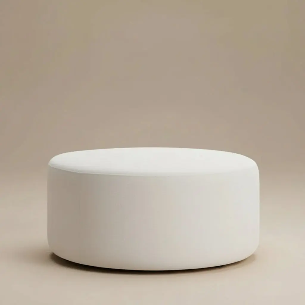 Callum Large 38" Round Woven Heathered Fabric Upholstered Ottoman by Modway