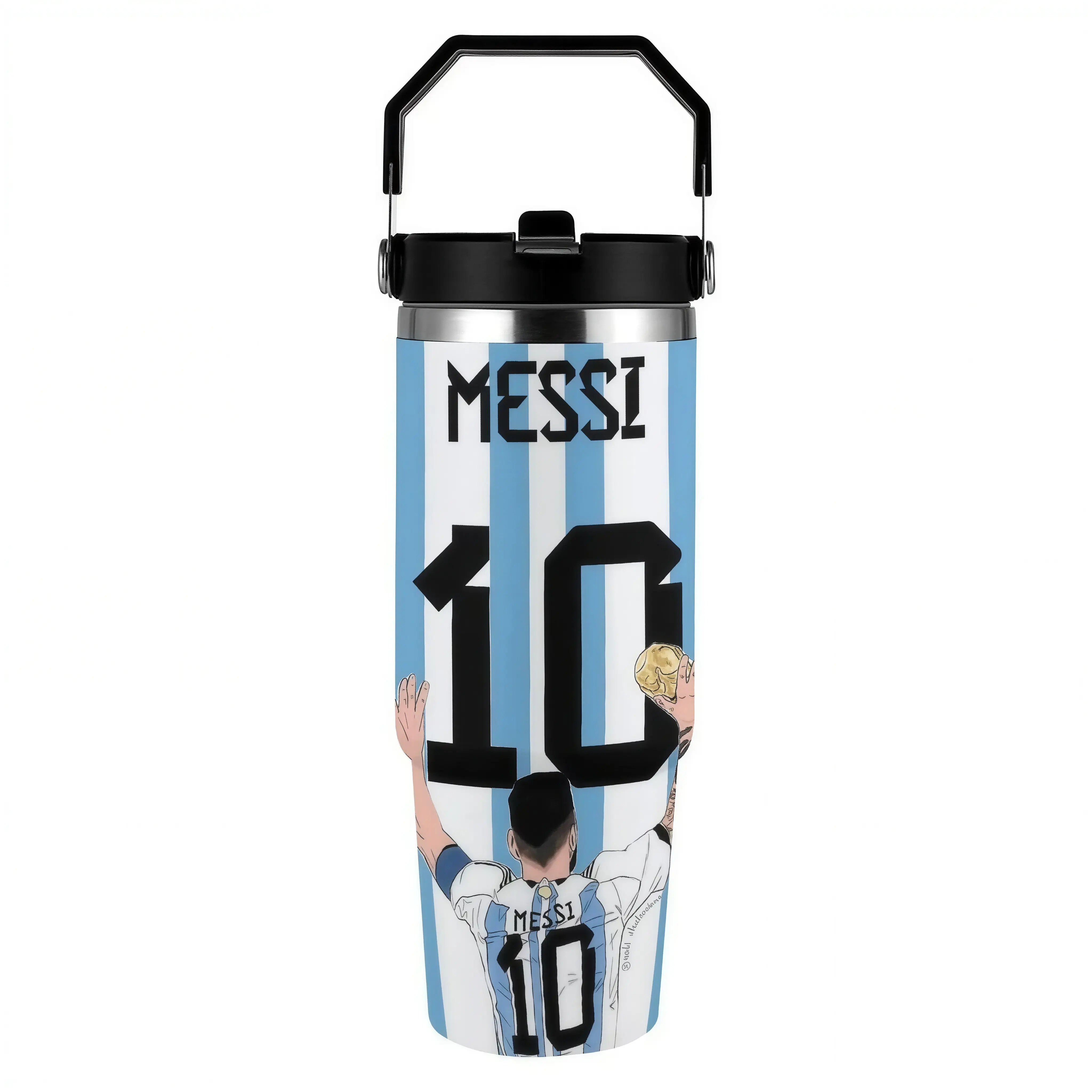 30oz Leakproof Insulated Tumbler - Double Wall Stainless Steel Flasks, Thermal Travel Drinkware, Keeps Hot/Cold Drinks for Hours, Soccer Jersey Themed Gift for Football Fans,dorm essentials,home decor,home essentials,camping essentials