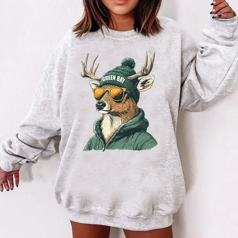 Green Bay Mascot Football Fan Sweatshirt - Vintage Game Day Crewneck, Tailgate Outfit, Cozy Unisex Sublimated Apparel