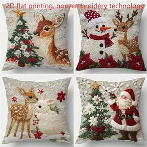 Christmas printed Winter cushion covers, multiple Christmas-themed options available, holiday home decor cushion covers