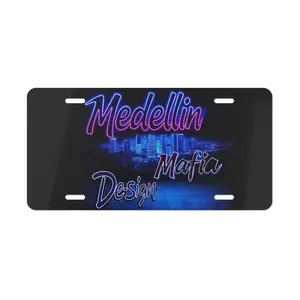 License Plate, Medellin Mafia Design License Plate, Colombian Narcos Car Tag, Drug Lord Vanity Plate, Custom Criminal Cartel Auto Plate,