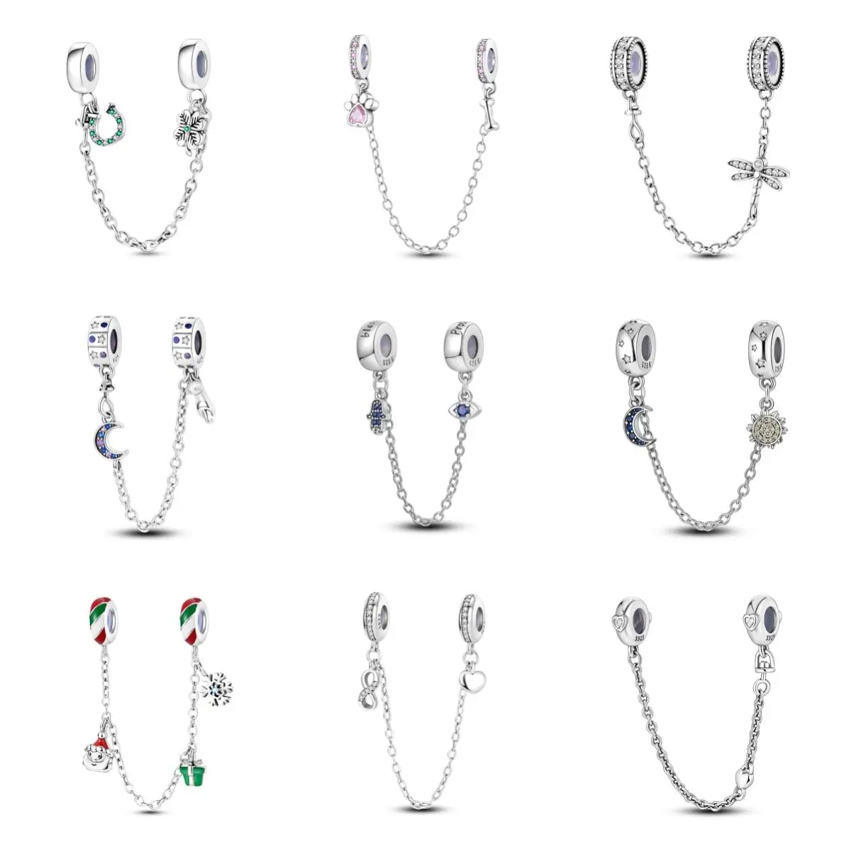 SECURE AND ELEGANT: MULA 925 Silver Plated Safety Chain - Fashionable Theme Clasp for Bracelet and Necklace, Perfectly Compatible with Pandora, Best Gift for Girls and Women