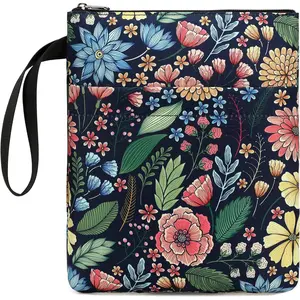 Book Sleeve Book Lover Gifts Book Protector with Zipper Book Covers for Paperbacks Book Pouch with Pockets Book Accessories 11.4 X 9 Inch