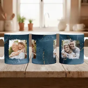 Photo Mug With 2 Frames For Dad, 15 oz and 11 oz Men Picture Mug, 11oz and 15oz, Father's Day Men's Husband