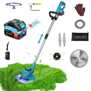24V Cordless String Trimmer Weed Wacker, Telescopic Lightweight lawn mower 3-in-1 Grass Trimmer with 20,000 RPM Motor Garden Strimmer Electric Brushless Cordless with 3.0Ah Battery and 3 Types Multipul Blades is the Perfect for Yard Lawn Edger Care Needs