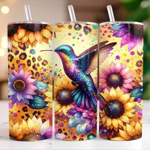 Hummingbird 20 oz Tumbler - BPA Free, stainless steel, Leak proof, durable, with clear lid