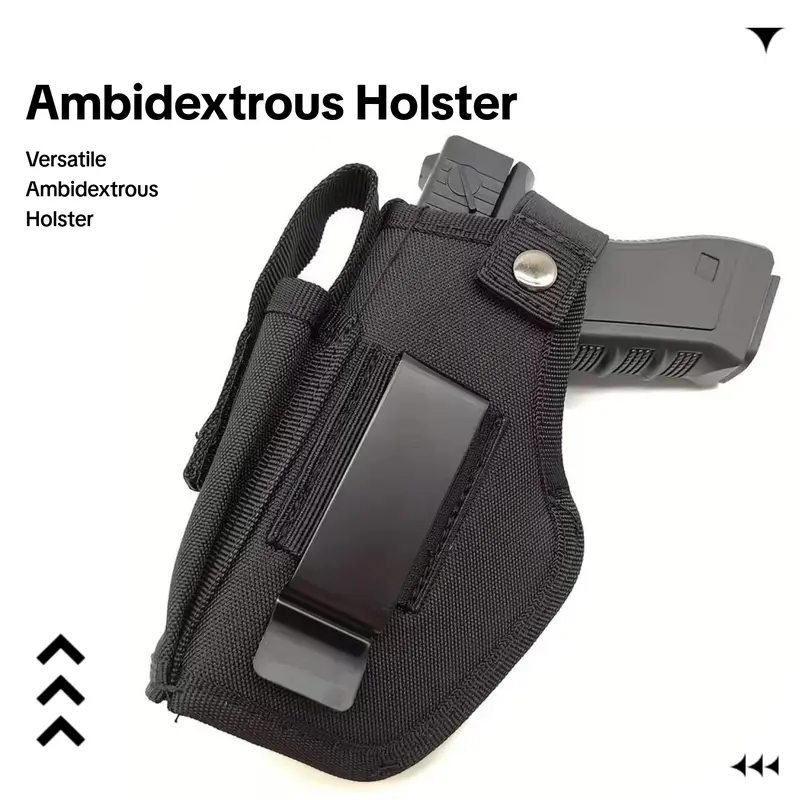 Unisex Ambidextrous Universal Fit Gun Holster Set with Magazine Pouch - IWB/OWB 9mm Concealed Carry Holsters, Snap Closure, Concealment Design, Compatible with G-19/17/23/26/27/42/43x & Similar 9mm Handguns, Ideal for Everyday Use & Outdoor Recreation