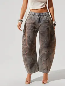 Women's Loose Fit Casual Barrel Leg Jeans