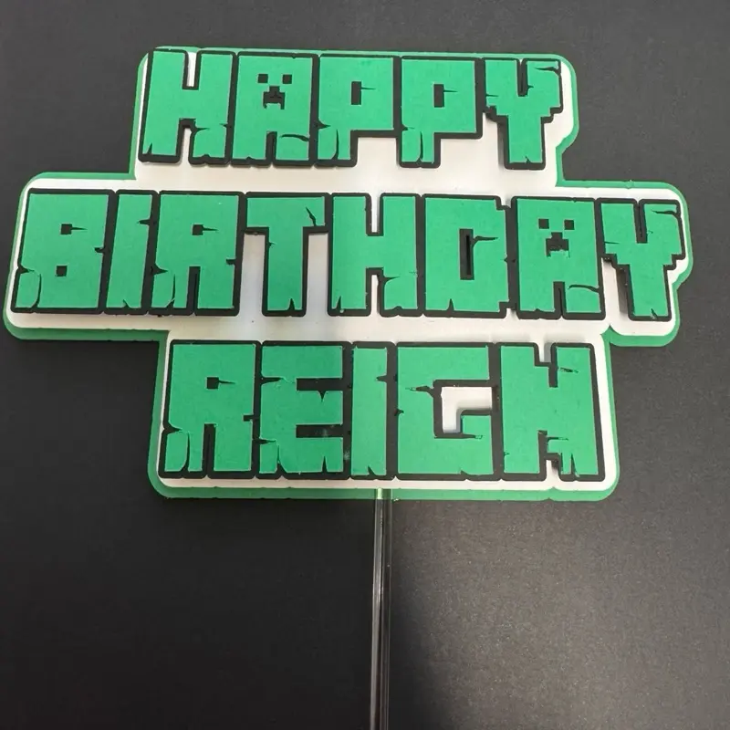 Minecraft Inspired  birthday Cake topper