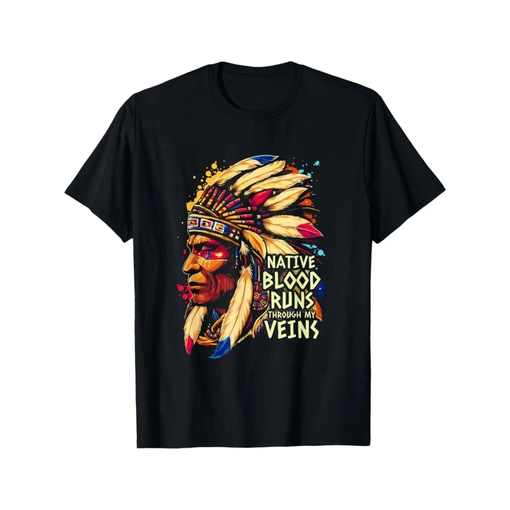 Native Blood Indian Pride Shirt Native American In unisex soft cotton short sleeve t shirt, vintage graphic casual tee for men women teens, perfect birthday holiday gift for camping travel gym daily street casual wear
