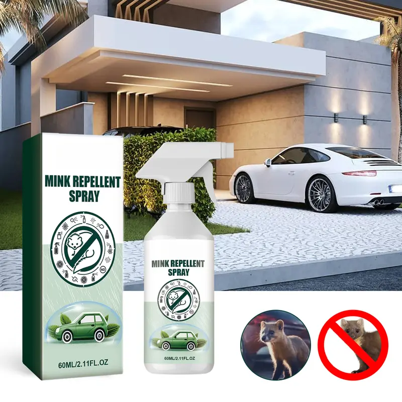 Engine Mink Repellent Spray for Cars with Rosemary, Peppermint & Lavender Oils - Long-Lasting Heat-Resistant, Protects Wiring, Cables & Hoses, Safe on Rubber, Plastic & Paint, Easy Spray-On Under Hood Care to Prevent Car Damage, Rosemary Oil, Peppermint O