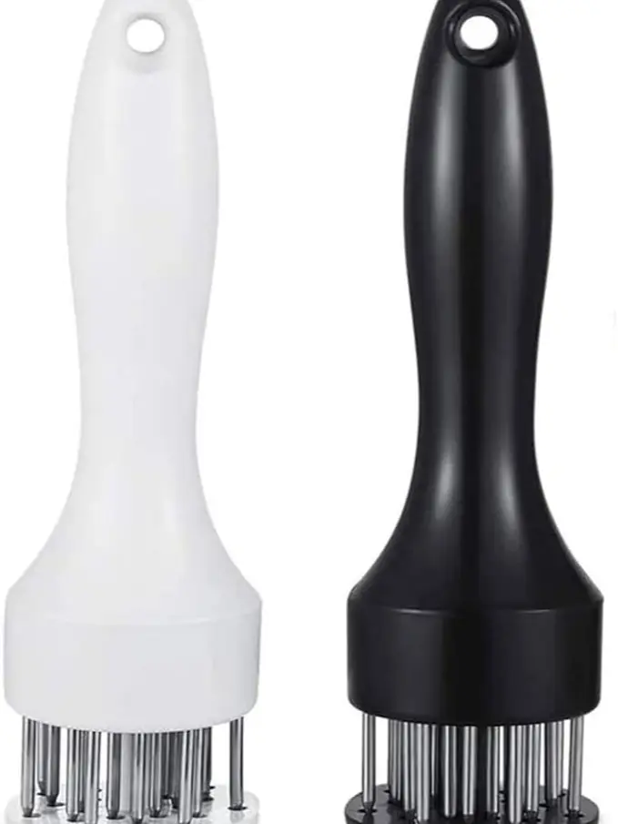 Meat Tenderizer Tool with Ultra Sharp Stainless Steel Needle Blades 2 Pack Meat Tenderizer Tool Profession Kitchen Gadgets Jacquard for Tenderizing and Cooking BBQ, Marinade, Steak, Beef, and Poultry