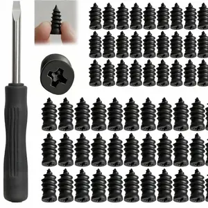 60-piece set of tire repair plugs (includes two sizes), 2026 model new vacuum tire repair plugs, screw-in tire patches, a quick DIY tire repair tool for cars, motorcycles, and trucks—an essential for outdoor emergencies