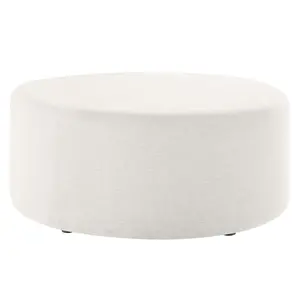 Callum Large 38" Round Woven Heathered Fabric Upholstered Ottoman by Modway