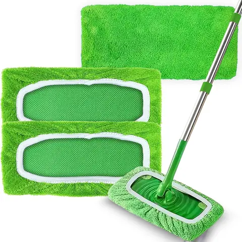 3 Pack Reusable Microfiber Mop Pads – Compatible with Swiffer Sweeper, Washable Wet & Dry Mop Refills for Hardwood, Tile & Laminate Floor Cleaning (Mop Not Included)