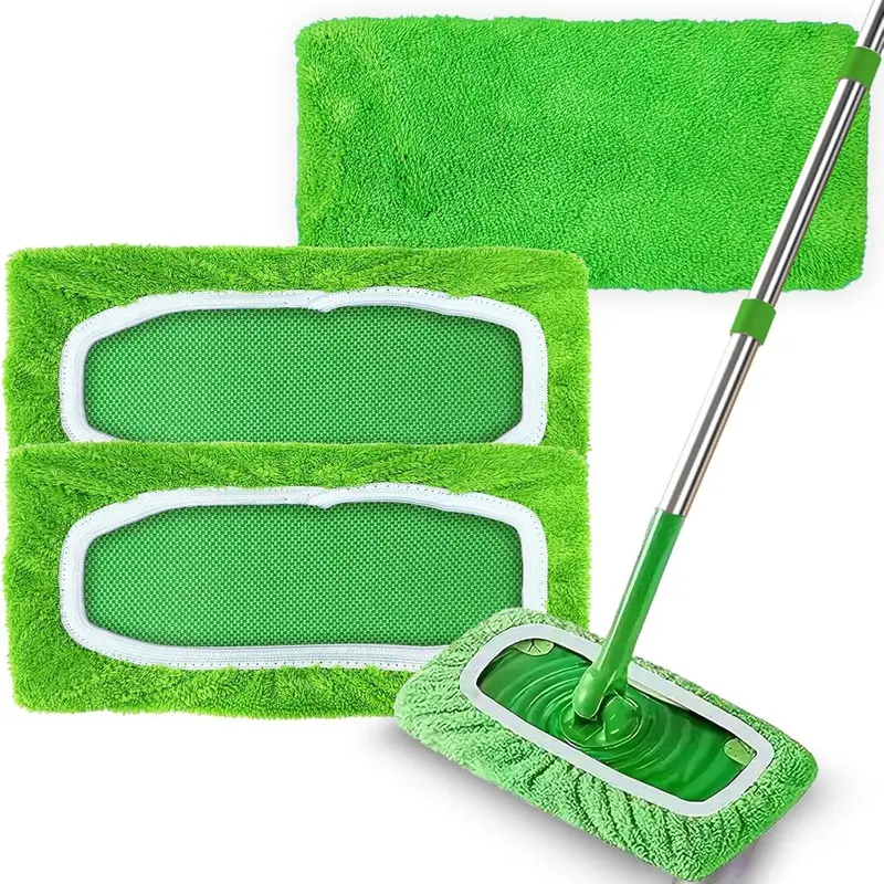 3 Pack Reusable Microfiber Mop Pads – Compatible with Swiffer Sweeper, Washable Wet & Dry Mop Refills for Hardwood, Tile & Laminate Floor Cleaning (Mop Not Included)