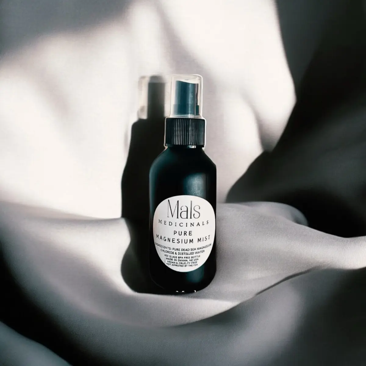 Mals Medicinals + Pure Magnesium Mist + Holistic Wellness + Supplement + Sleep Support + Fitness - Natural Health Supplement Healthcare Glass Bottlw
