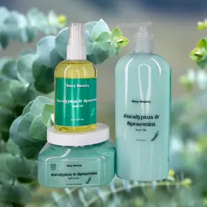 Eucalyptus & Spearmint- Body Milk, Sugar Scrub & Body Oil- Lightweight & Super Hydrating Moisturizing Nourishing