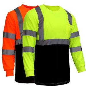 Safety T Shirt Reflective High Visibility hi vis Long Sleeve T shirt