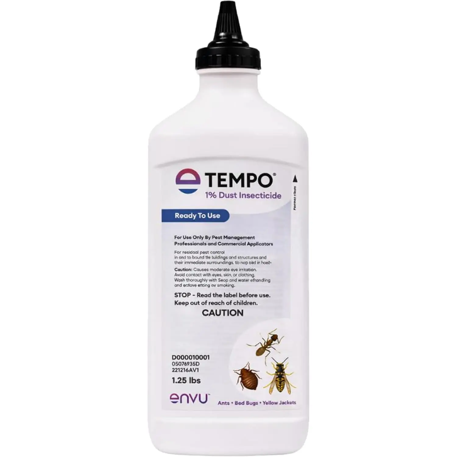 Tempo 1% Dust Insecticide 1.25 lbs |   Ready-to-Use Cyfluthrin Bug Dust for Ants, Spiders, Roaches, Bed Bugs, and Stinging Insects |   Crack and Crevice Pest Control