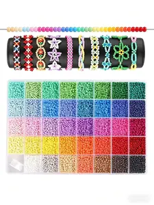 9600pcs Multicolor 3mm Seed Beads, Vibrant Rainbow Series Glass Beads, Bead Assortment, Ideal for Jewelry Making, Bracelets, Necklaces, Earrings, DIY Crafts