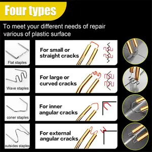 Mixed Welding Nails Set, 4 Styles, Hot Gun Repair Car Bumper Plastic Machine Accessories Tool Kit, Car Repair Tools, Stapler Staples