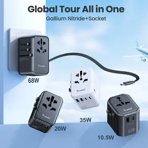 Universal Travel Adapter with USB Charging – 10.5W / 20W / 35W / 68W Options
