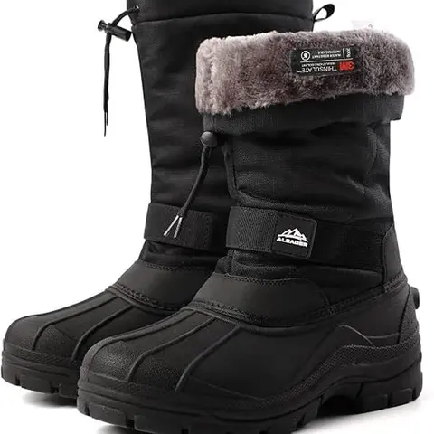 Aleader Men's Fashion Classic Snow Boots - Waterproof, Stain-Resistant, Insulated Footwear with Non-Slip All-Terrain Sole, Velcro Hook & Loop Slip-On, Seam-Sealed, Drawcord for Outdoor Hiking, Walking Shoes | Spotlight Day