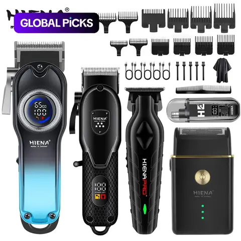 Men's Professional Cordless Hair Clipper Set, Clipper Trimmer Set, 5-Piece Electric Precision Trimming Kit with Storage Box for Home Barber Use #GLOBAL PICKS