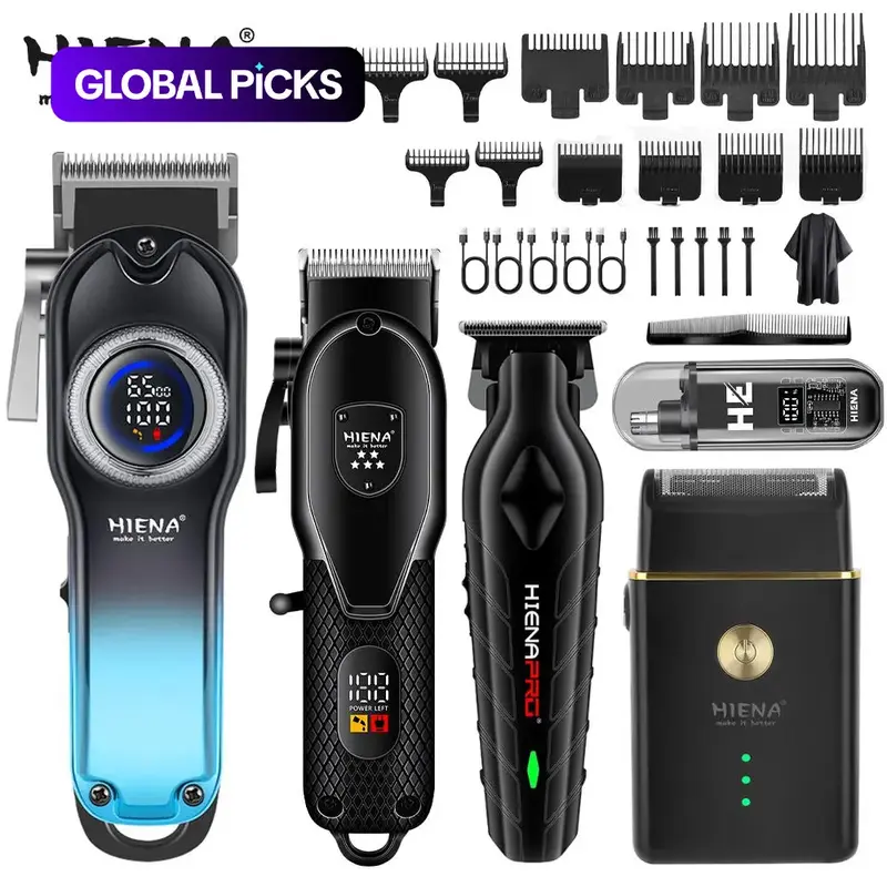 Men's Professional Cordless Hair Clipper Set, Clipper Trimmer Set, 5-Piece Electric Precision Trimming Kit with Storage Box for Home Barber Use #GLOBAL PICKS