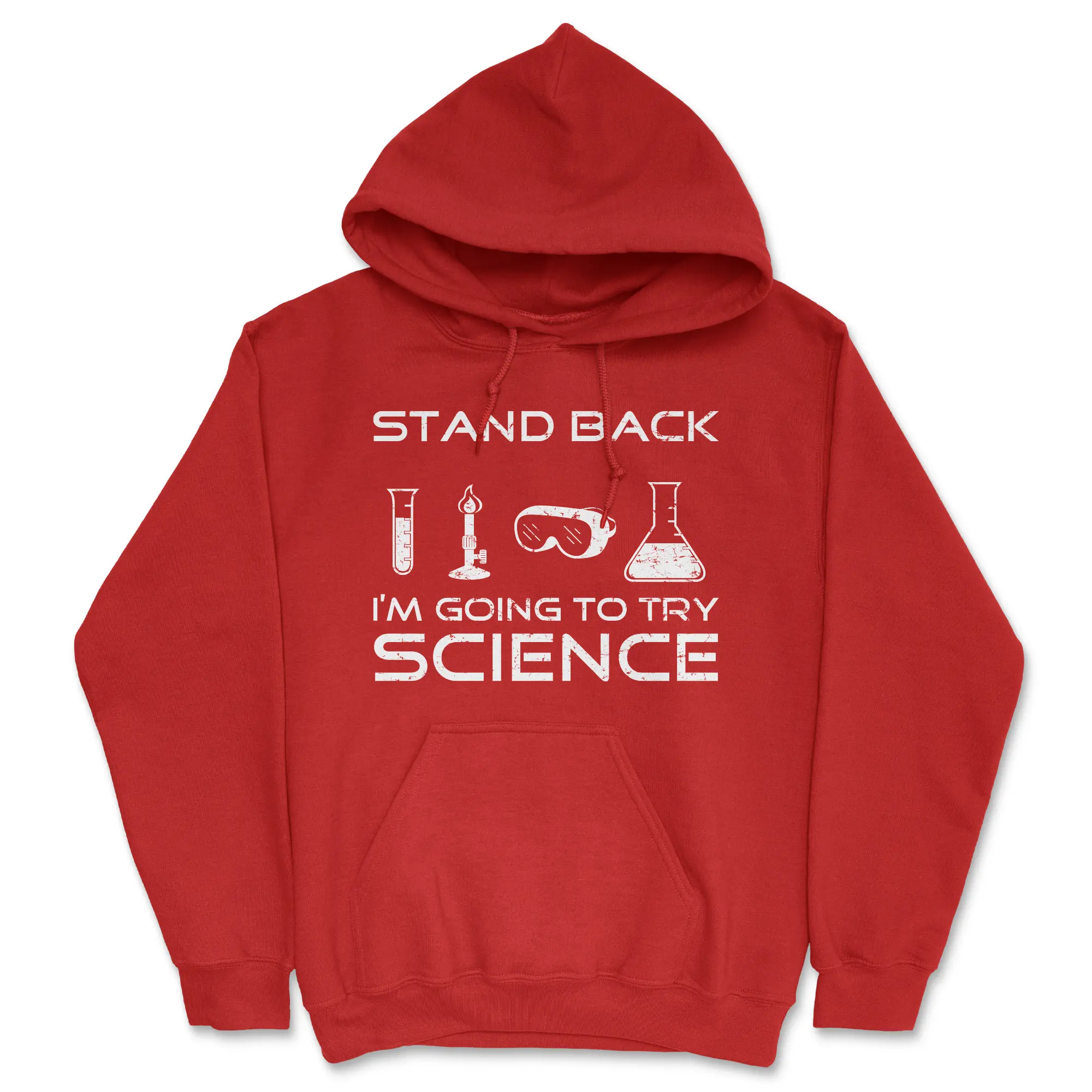 Stand Back Science Funny Sweater Cool Humorous Nerdy Shirt for Geeks Hoodie Unisex Vintage Fashion Hoodies Science Hoodie Funny Nerd Pullover Novelty Sweatshirt Red